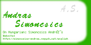 andras simoncsics business card